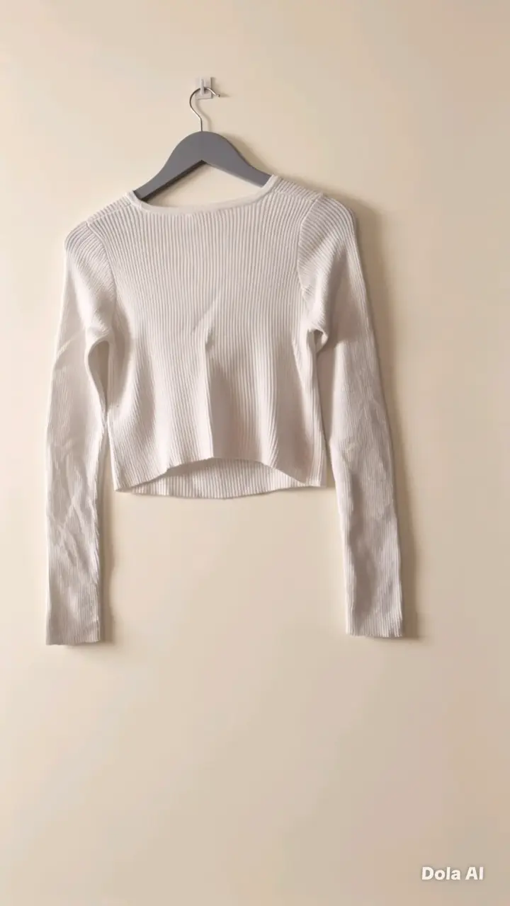 Crop top blanco de punto - 3