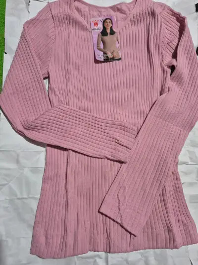 Polera acanalada gris - miniatura 4