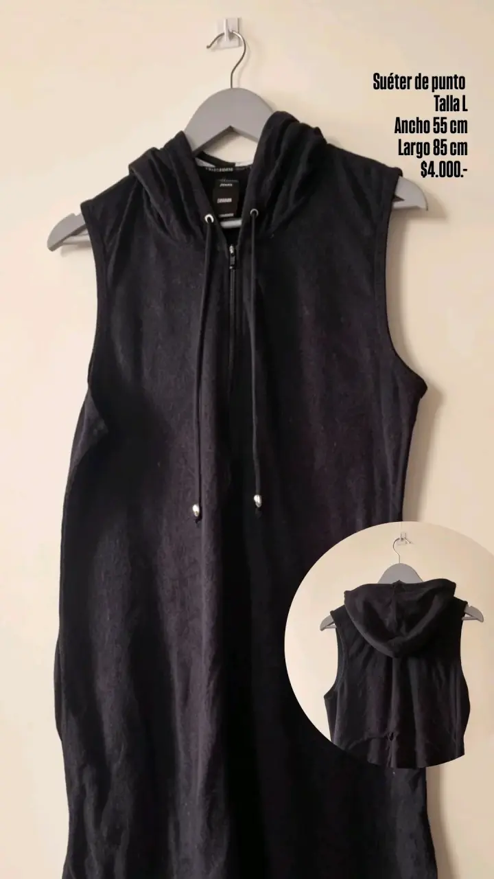 Chaleco sin mangas negro Talla L - 1