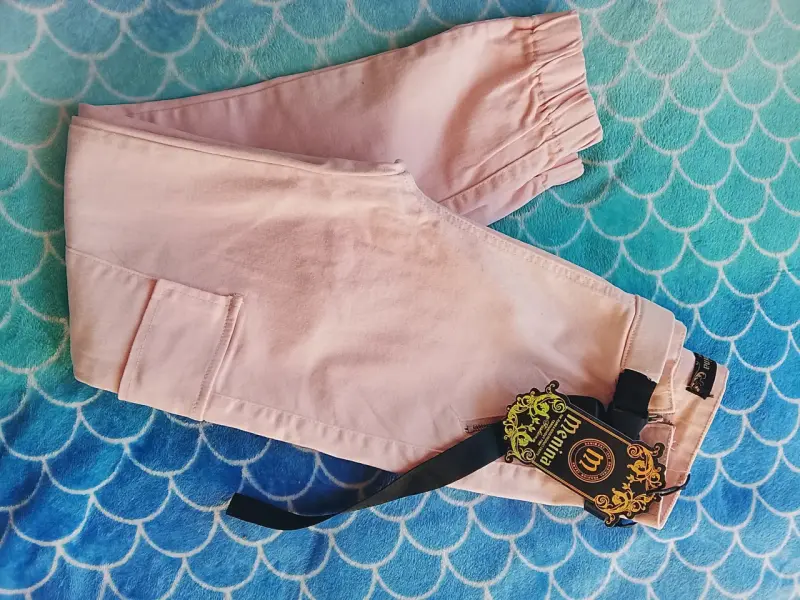 Pantalones rosados mujer con cinturón - 1