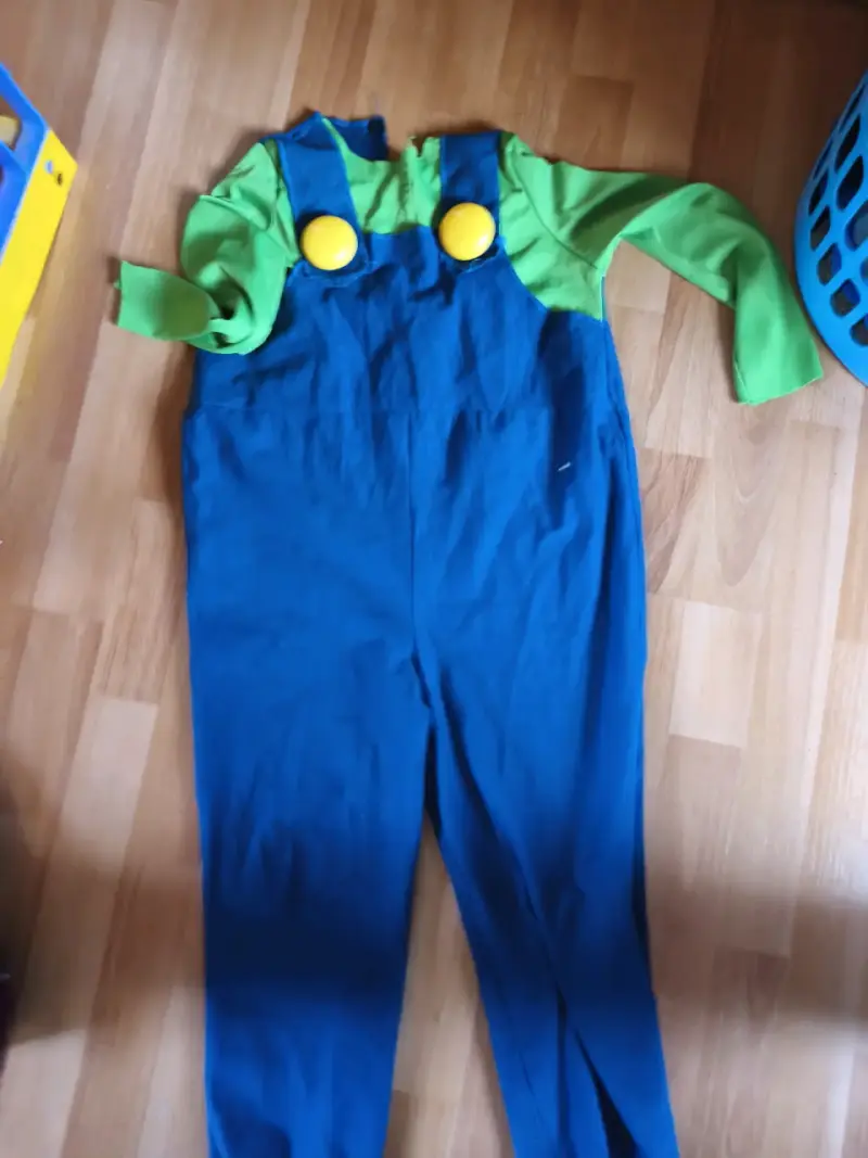 Disfraz overall azul y verde