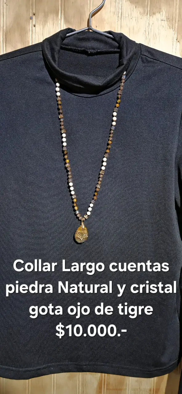 Collar largo piedra natural