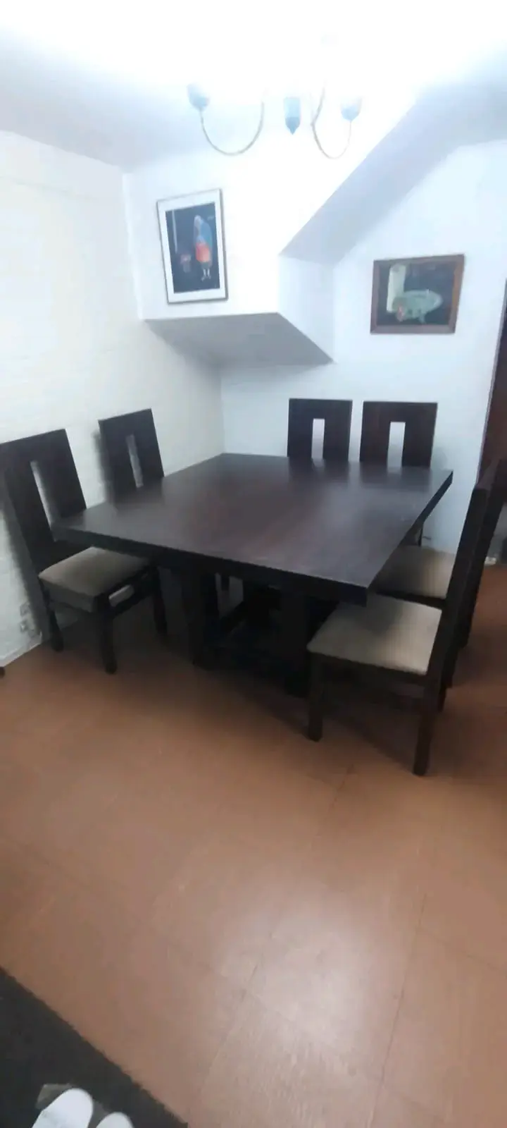 Juego de comedor madera oscuro - 1