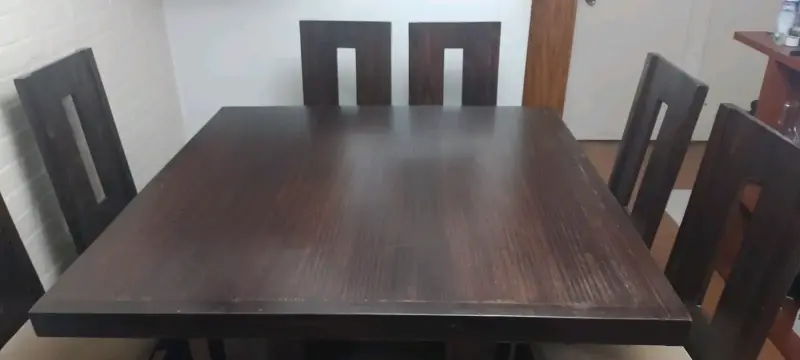 Juego de comedor madera oscuro - 5