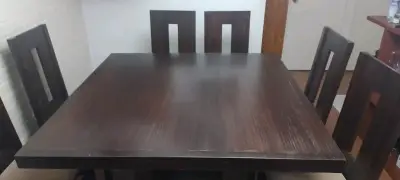Juego de comedor madera oscuro - miniatura 5