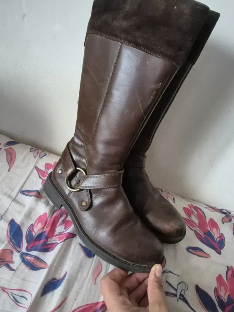 Botas largas de cuero marrón numero 32 de niña - 2