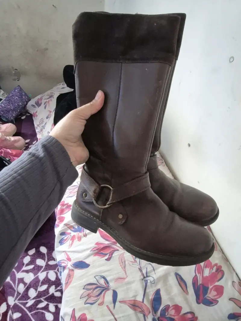 Botas largas de cuero marrón numero 32 de niña - 3