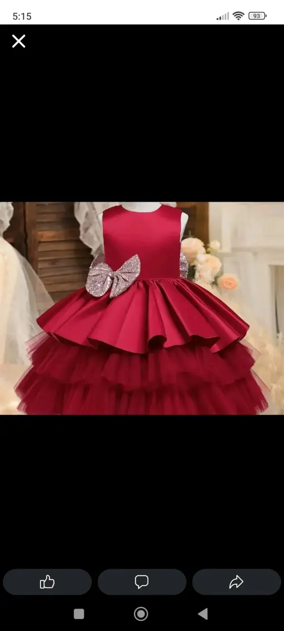 Vestido rojo con lazo brillante - 1
