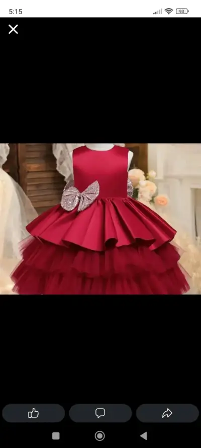 Vestido rojo con lazo brillante - miniatura 1