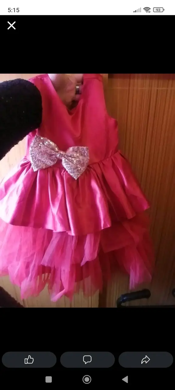 Vestido rojo con lazo brillante - 3
