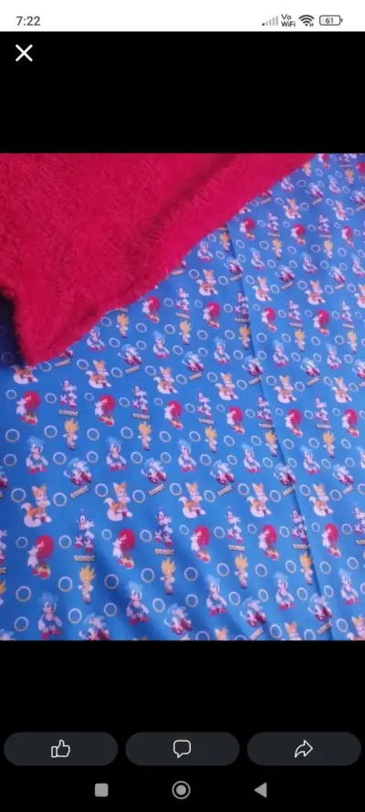 Cobertor de cama Sonic rojo y azul - miniatura 1