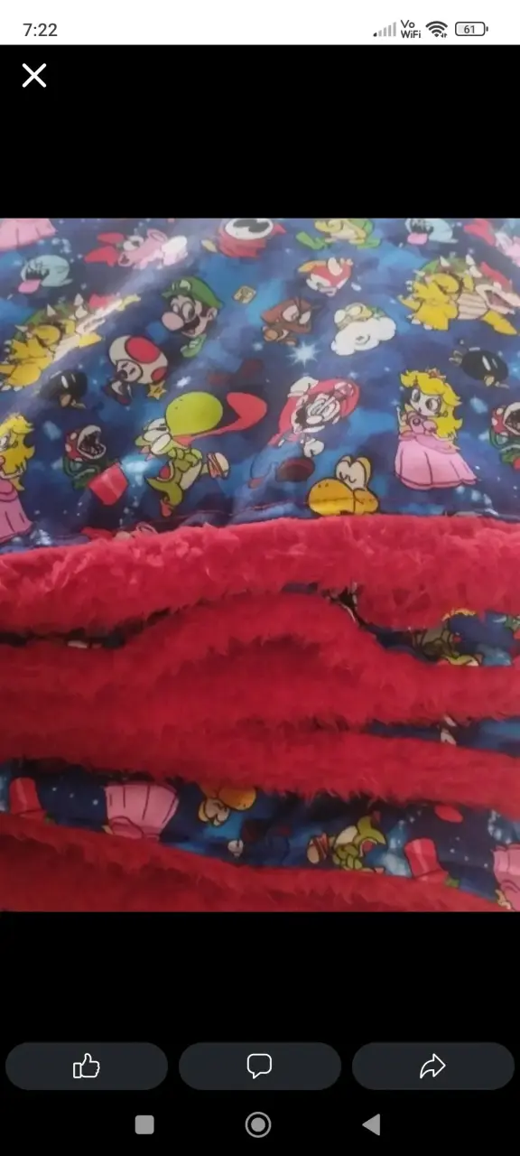 Cobertor de cama Sonic rojo y azul - 2