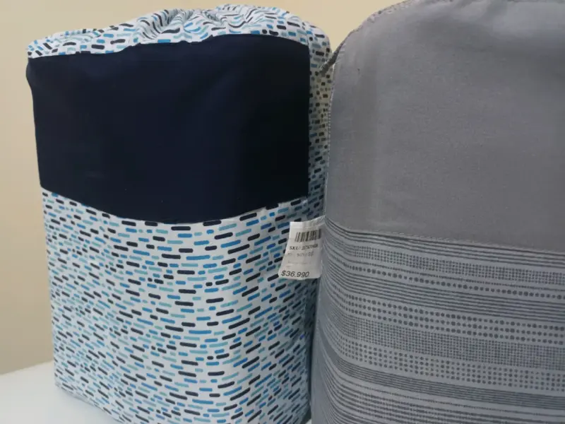 Juego de sábanas azul y gris - 2