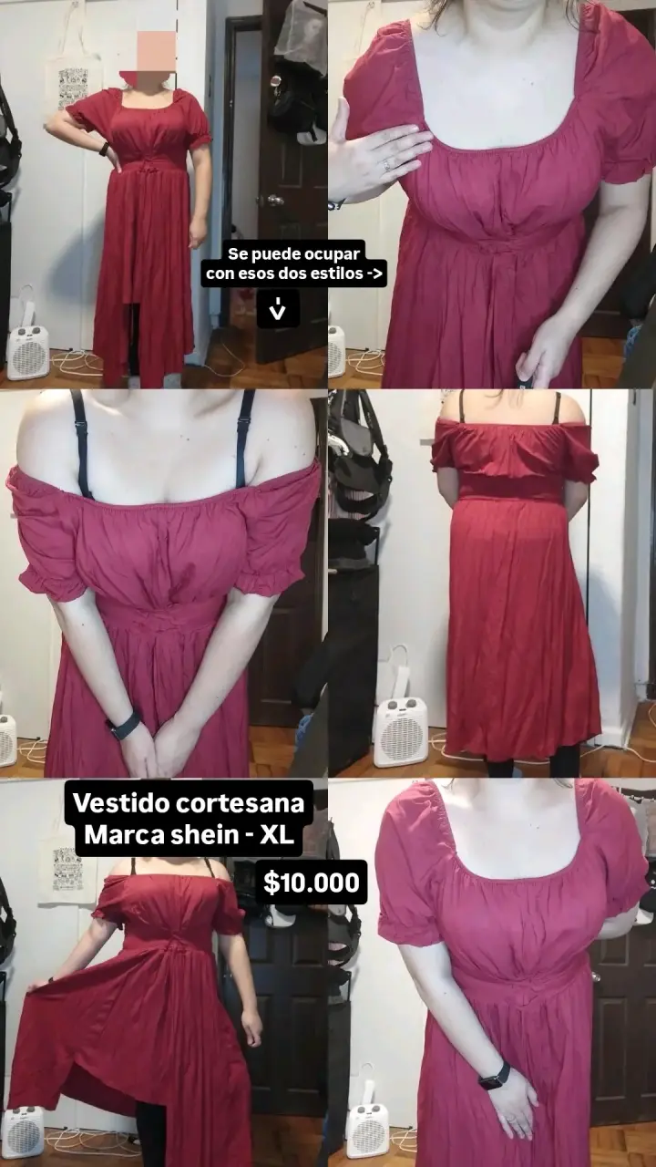 Vestido cortesana rojo Shein