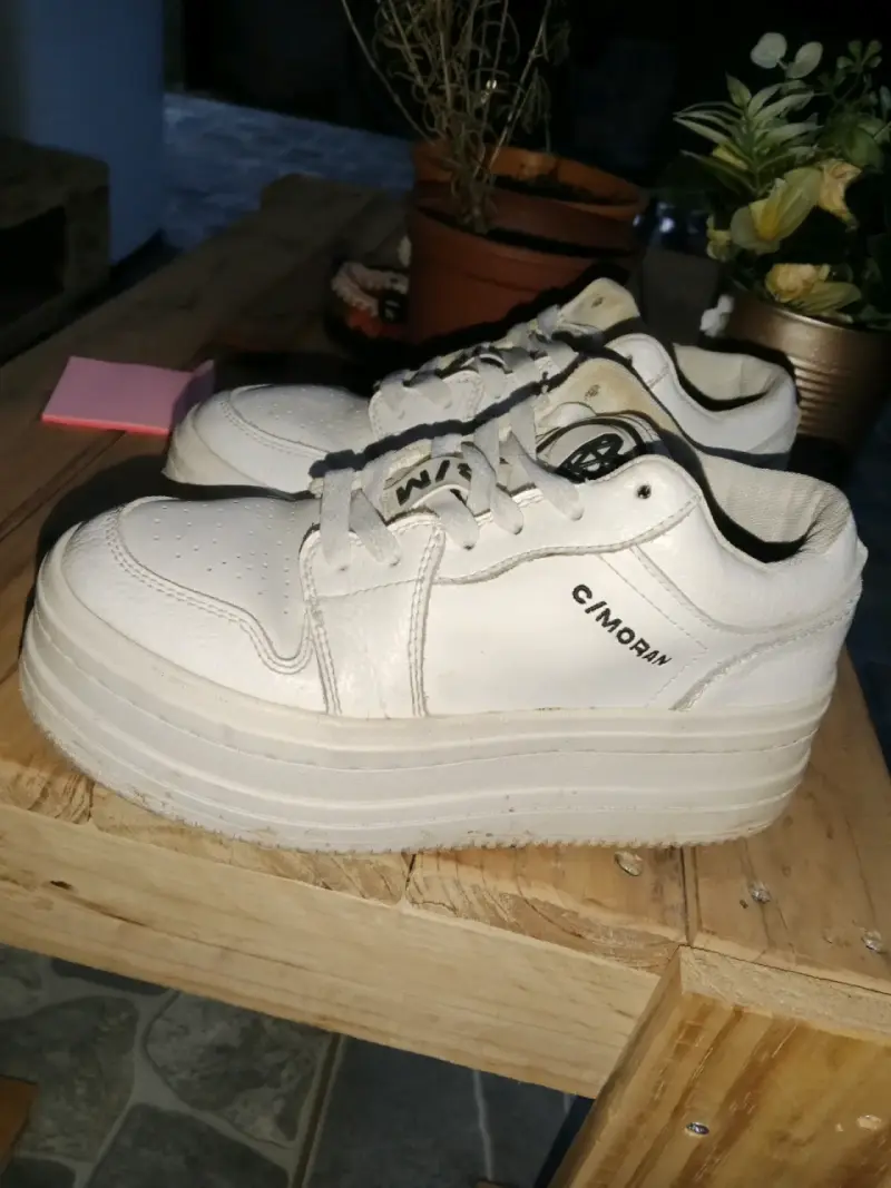 Zapatillas blancas plataforma c/moran - 1