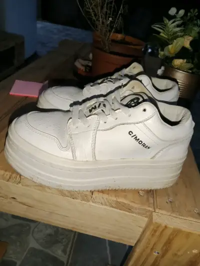 Zapatillas blancas plataforma c/moran - miniatura 1