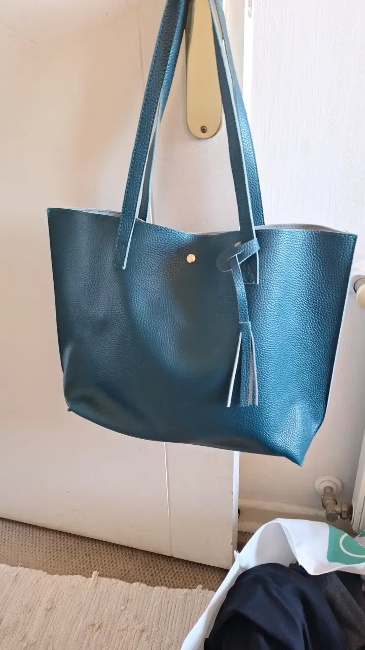 Cartera tote azul