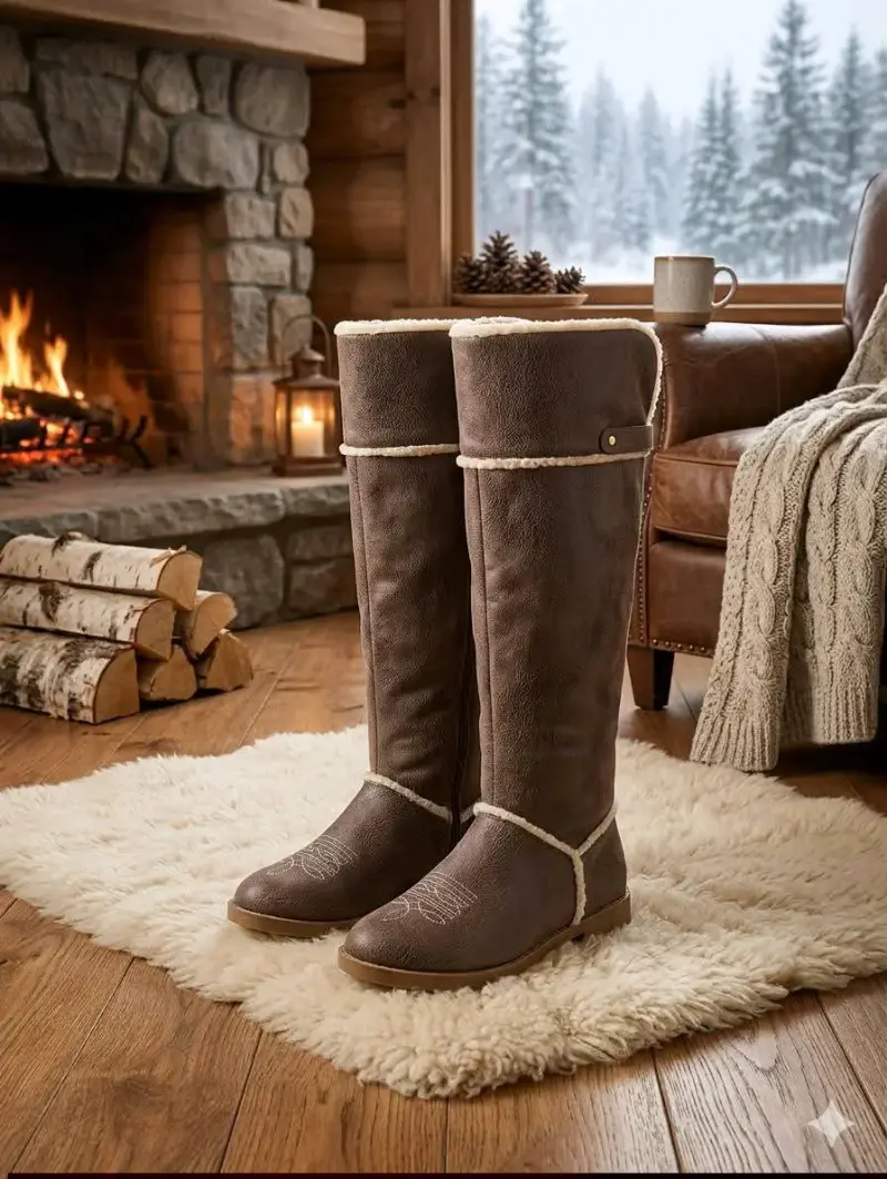 Botas altas de invierno marrones