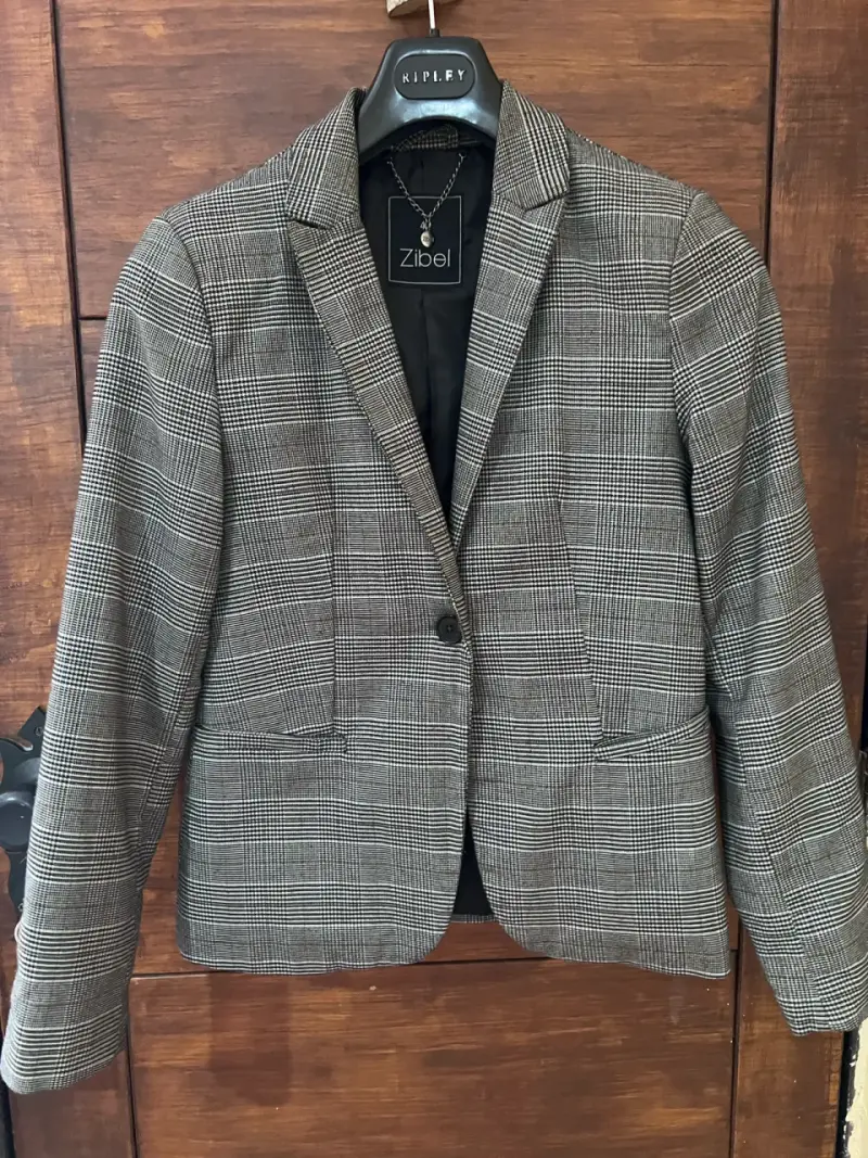 Blazer cuadros gris Zibel 40