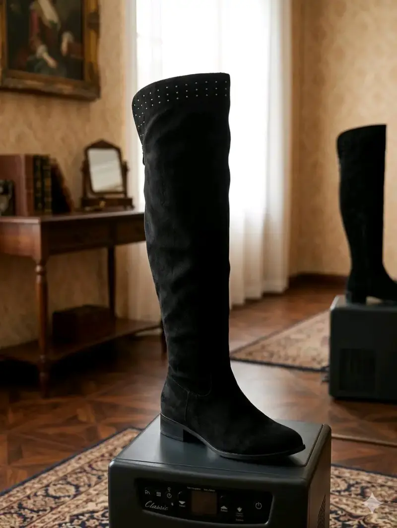 Botas negras altas con tachas
