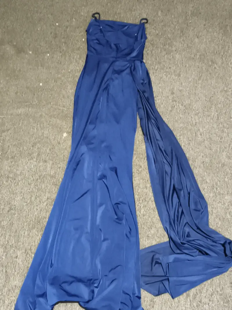 Vestido largo azul elegante - 2