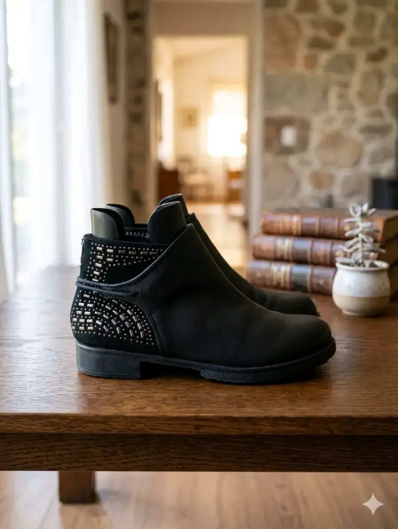 Botines negros con detalles brillantes