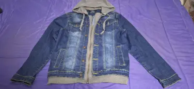 Chaqueta mezclilla con capucha - miniatura 1