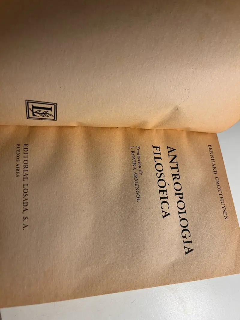 Antropología Filosófica, Groethuysen - 4