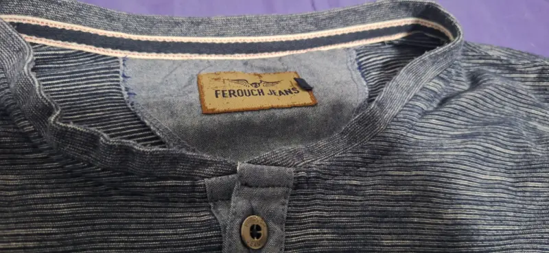 Polera Henley gris manga larga - 2