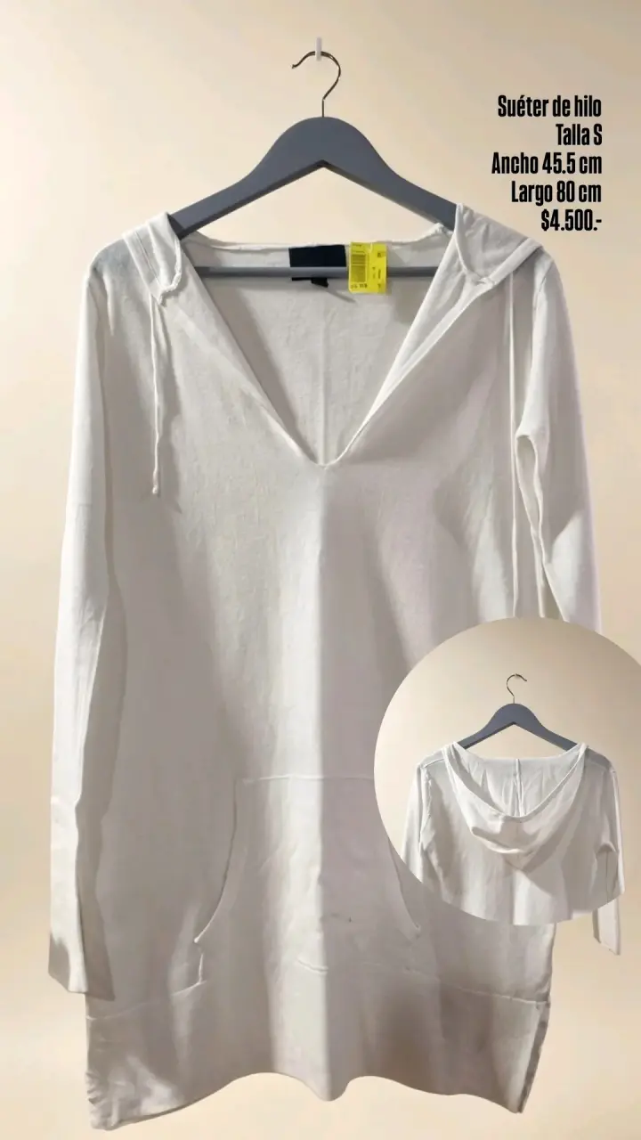 Suéter de hilo blanco talla S - 1