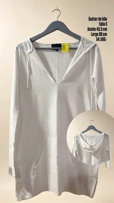 Suéter de hilo blanco talla S - miniatura 1