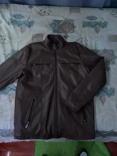 Chaqueta Cuero Café - Kenneth Stevens Talla M - miniatura 1