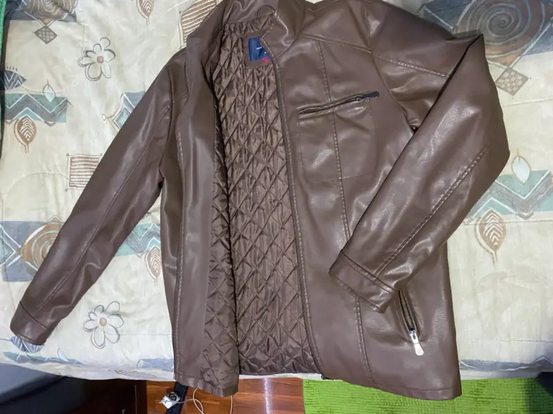 Chaqueta Cuero Café - Kenneth Stevens Talla M - 2
