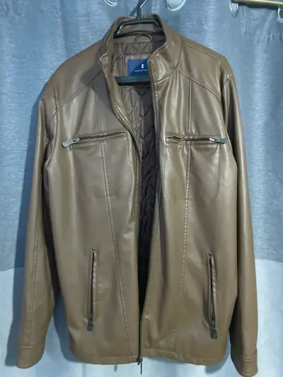 Chaqueta Cuero Café - Kenneth Stevens Talla M - miniatura 3