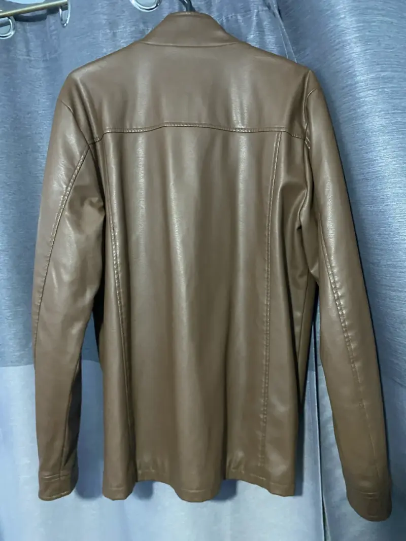 Chaqueta Cuero Café - Kenneth Stevens Talla M - 4