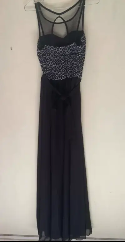 Vestido largo negro de fiesta - miniatura 1