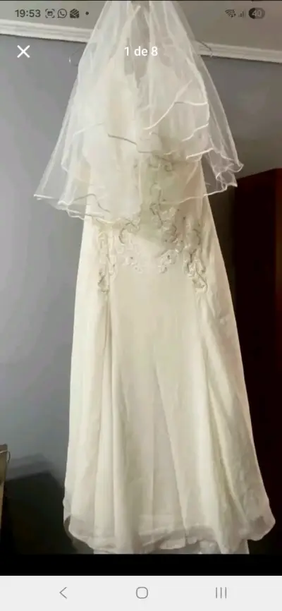Vestido de novia blanco - miniatura 1