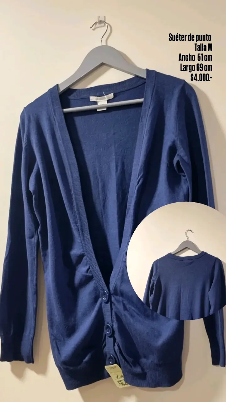 Suéter de punto azul - 1