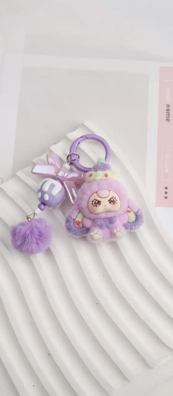 Llavero peluche morado - 1