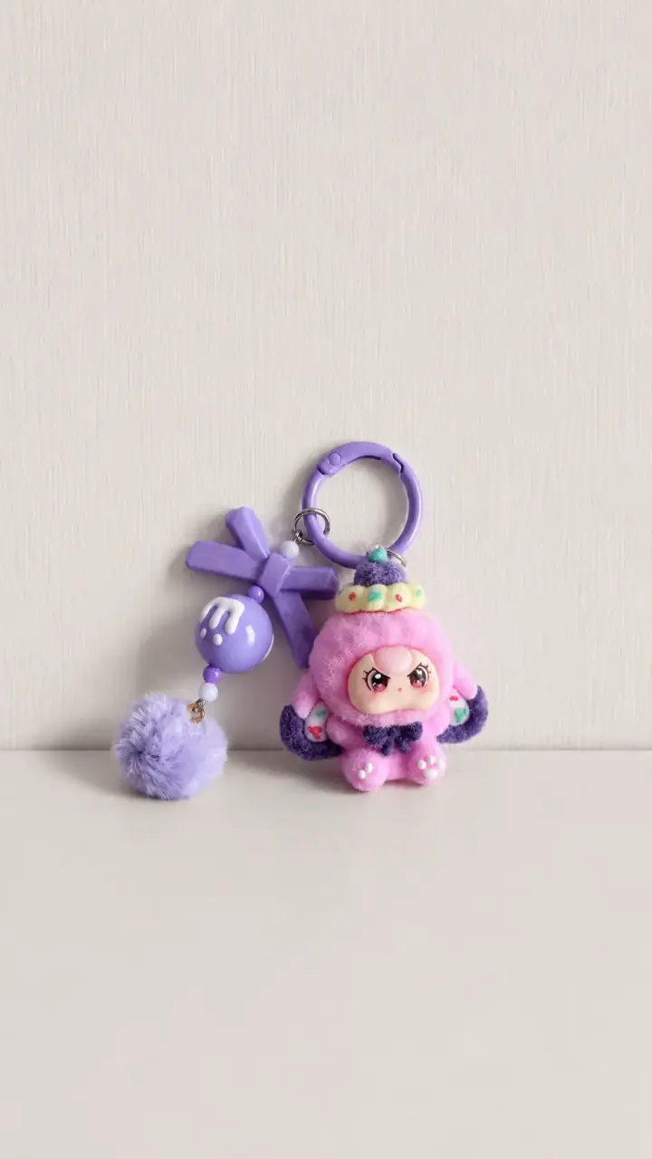 Llavero peluche morado - 3