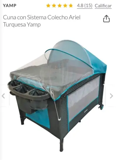 Cuna colecho turquesa Yamp - miniatura 1