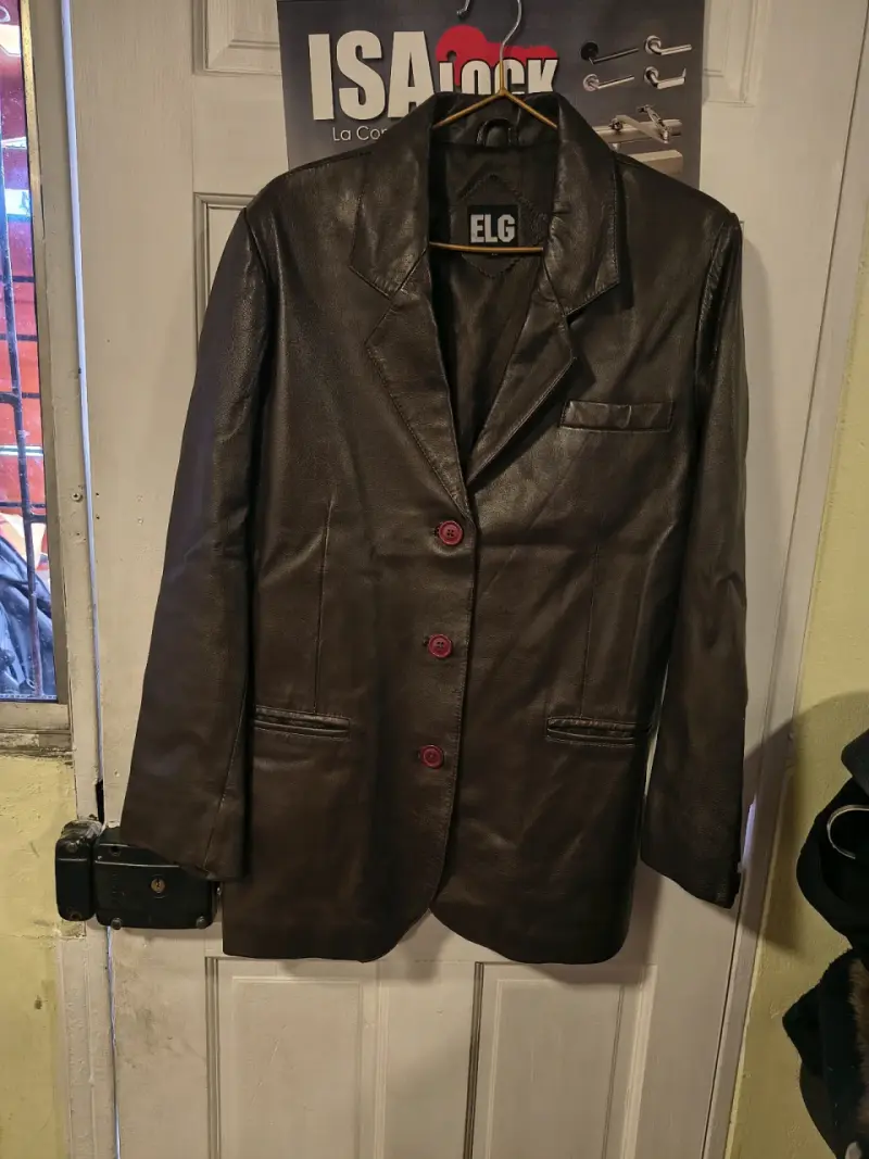 Blazer de cuero ELG café - 2