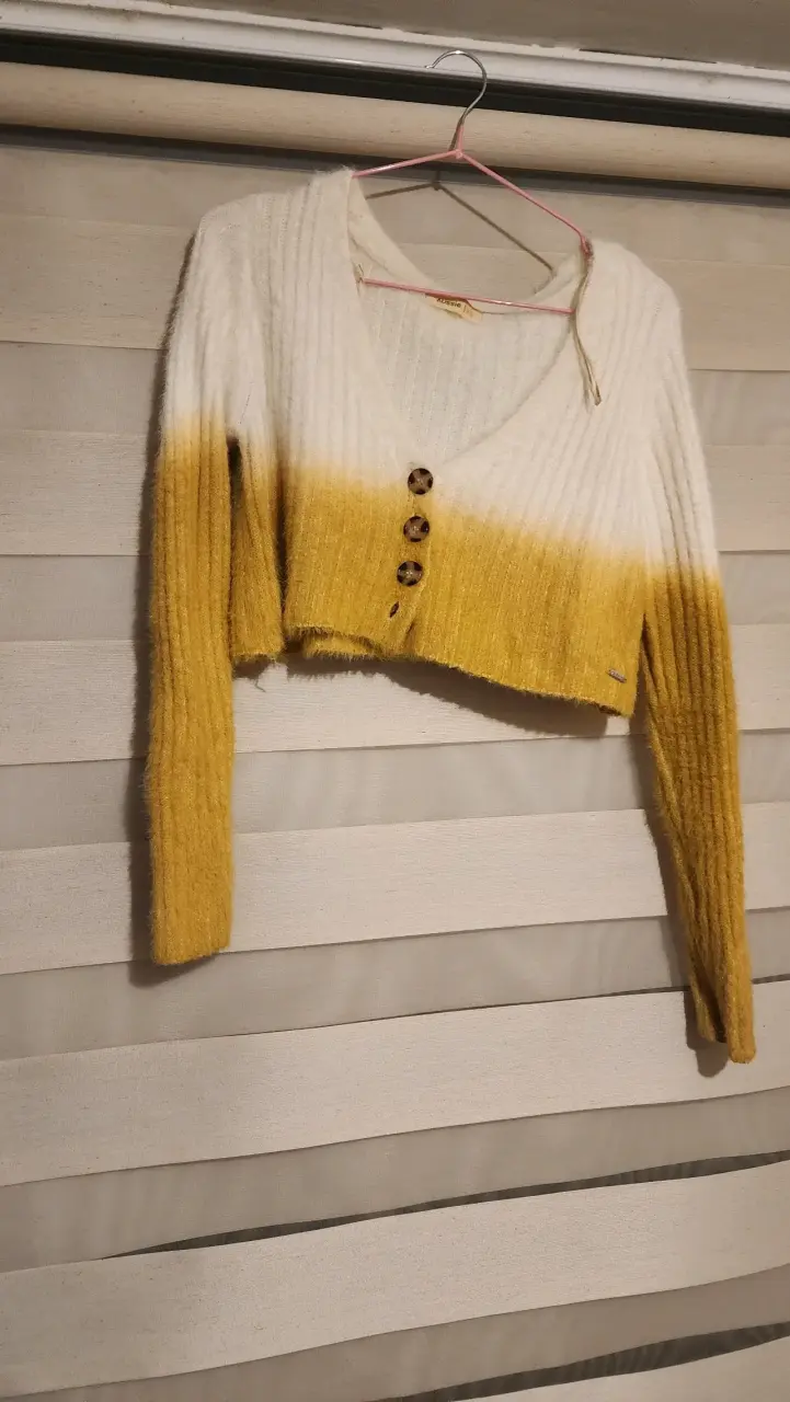 Chaleco degradé blanco y amarillo