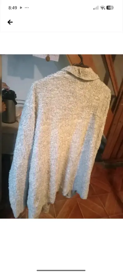 Chaleco peludo gris para mujer - miniatura 1
