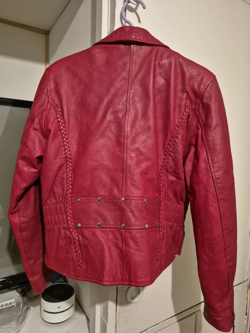 Chaqueta de cuero roja Italiano - 2