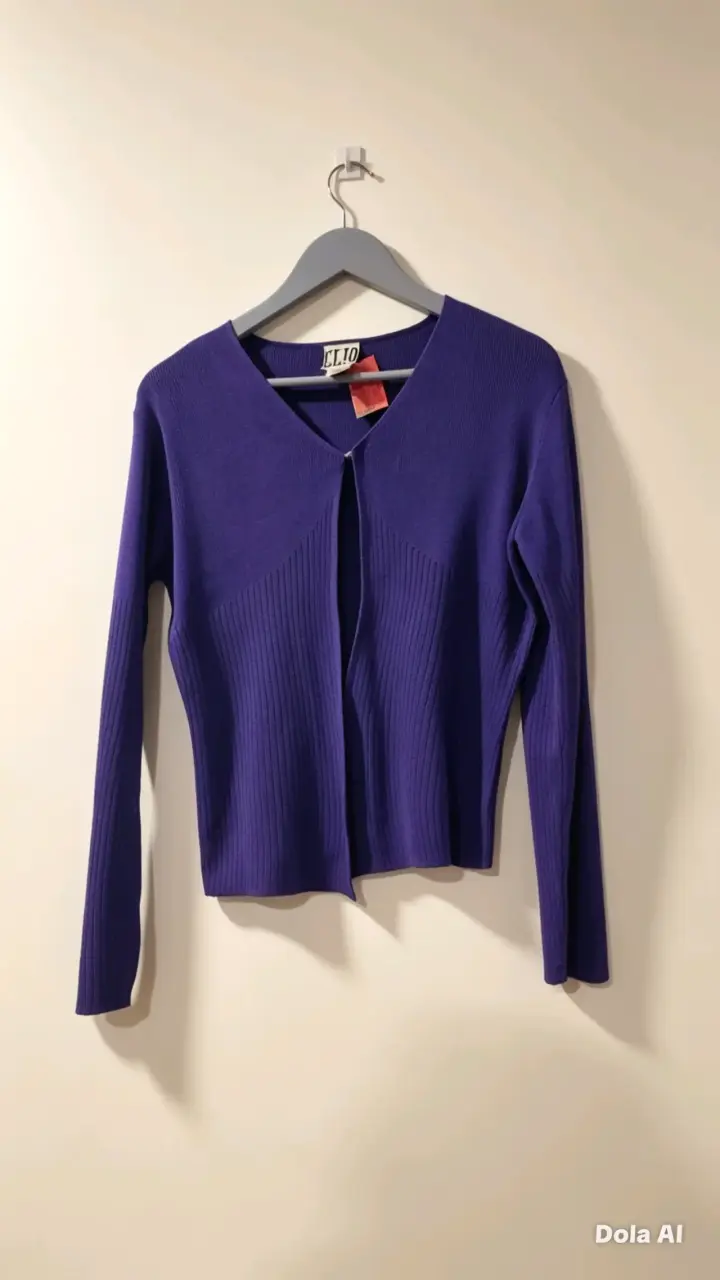 Suéter morado de punto talla M - 2