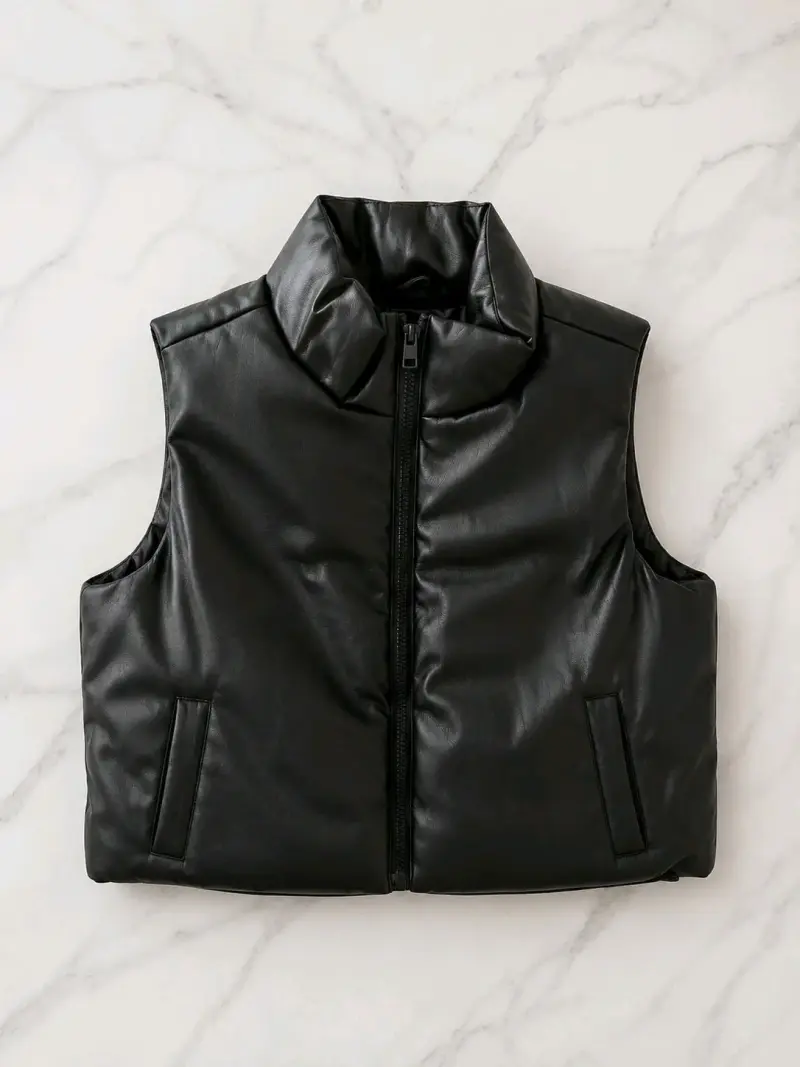Chaleco acolchado negro de mujer