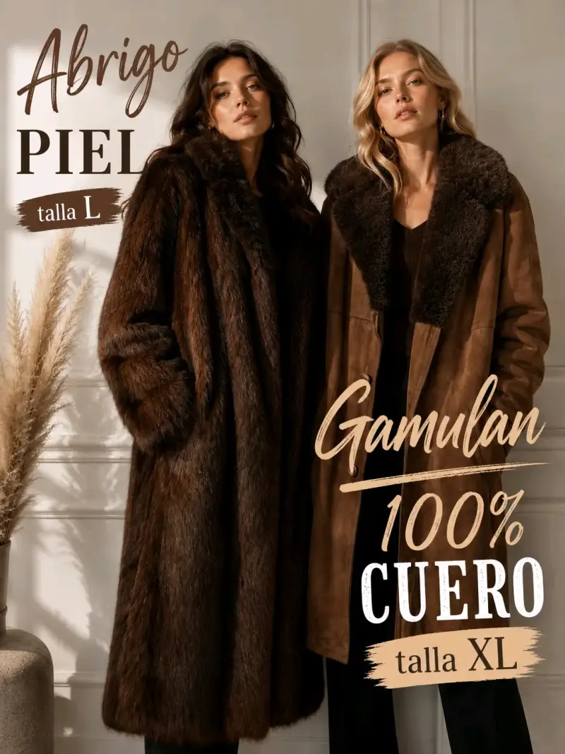 Abrigo de piel marrón talla L y Gamulan L - XL - 1
