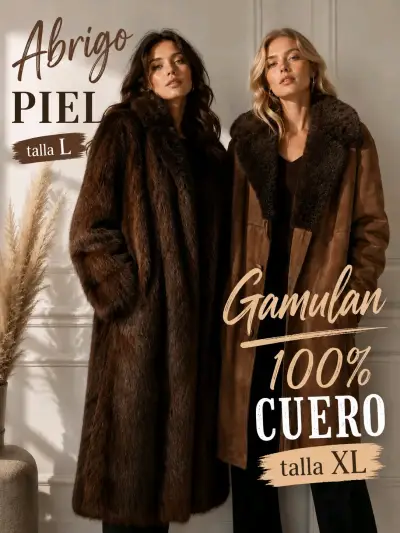 Abrigo de piel marrón talla L y Gamulan L - XL - miniatura 1