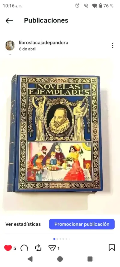 Libro 'Novelas Ejemplares' de colección - miniatura 1